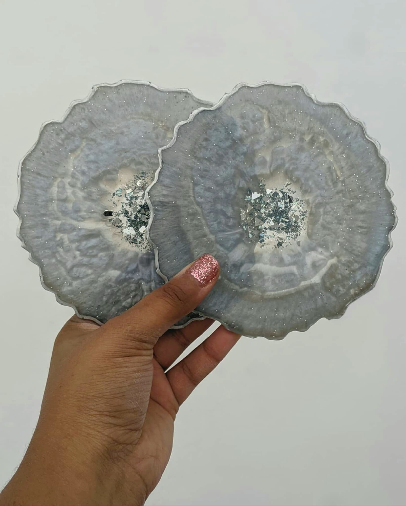 Grey Resin Coasters -  Set of 4