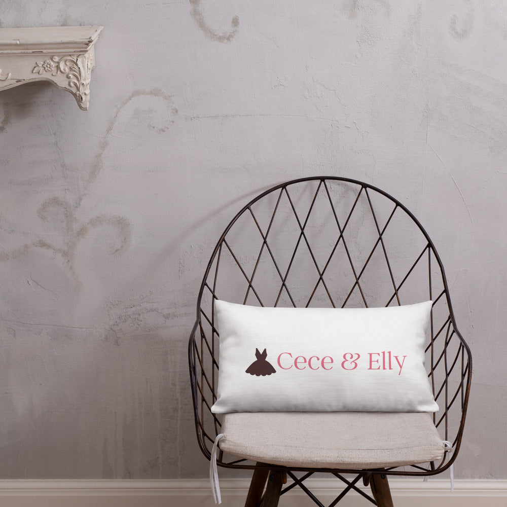 Cece & Elly Premium Pillow- with pink logo